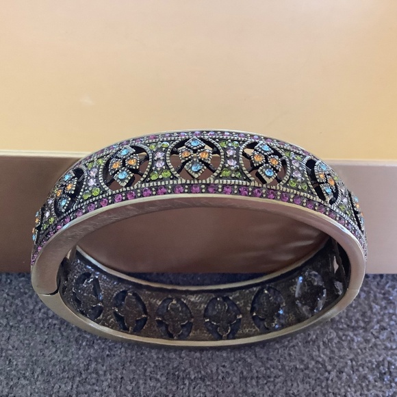 Heidi Daus Mosaic Masterpiece Crystal Bangle Bracelet SZ S/M - Picture 5 of 10